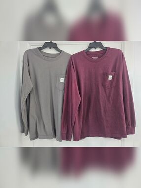 Bass Creek Outfitters long-Sleeve Pocket T-Shirts Size Large Lot Of 2